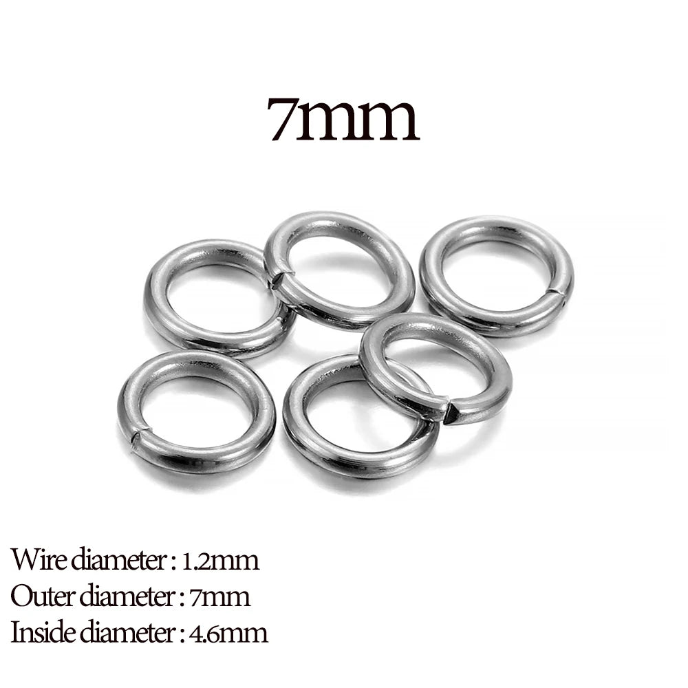 30-200Pcs 3-25mm Stainless Steel Split Ring