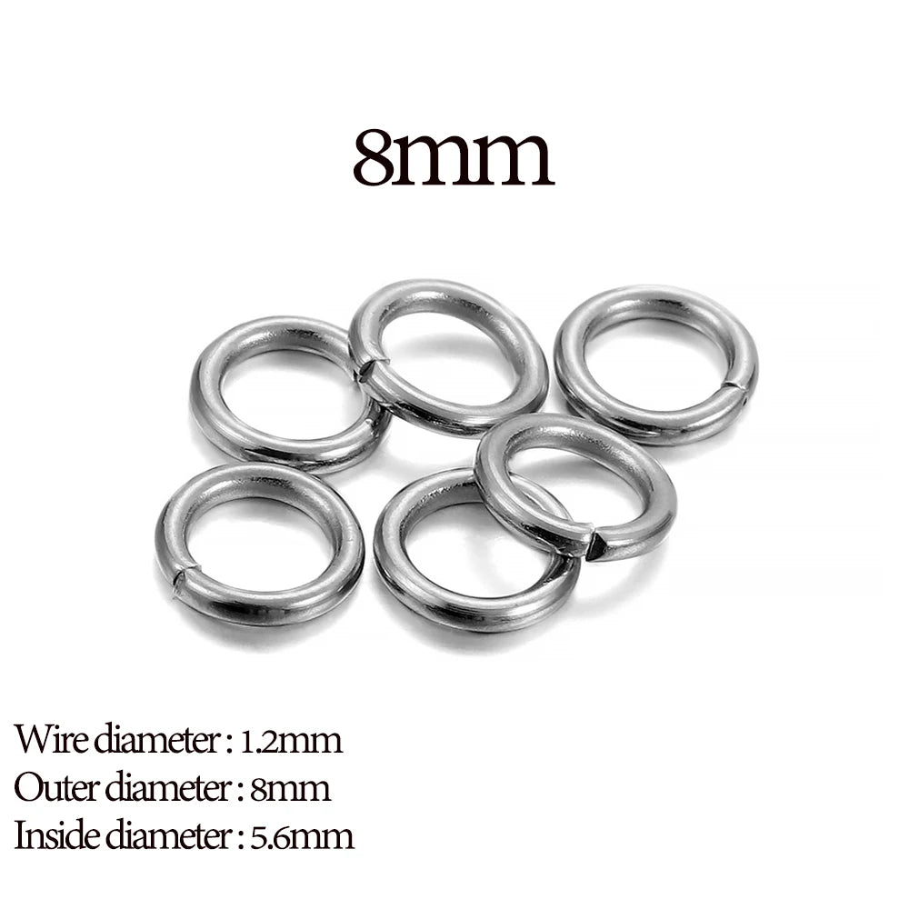 30-200Pcs 3-25mm Stainless Steel Split Ring