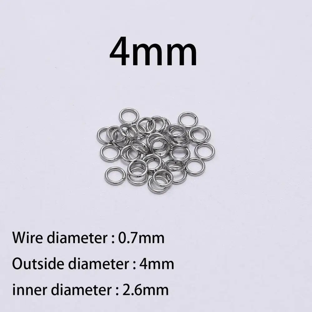 30-200Pcs 3-25mm Stainless Steel Split Ring