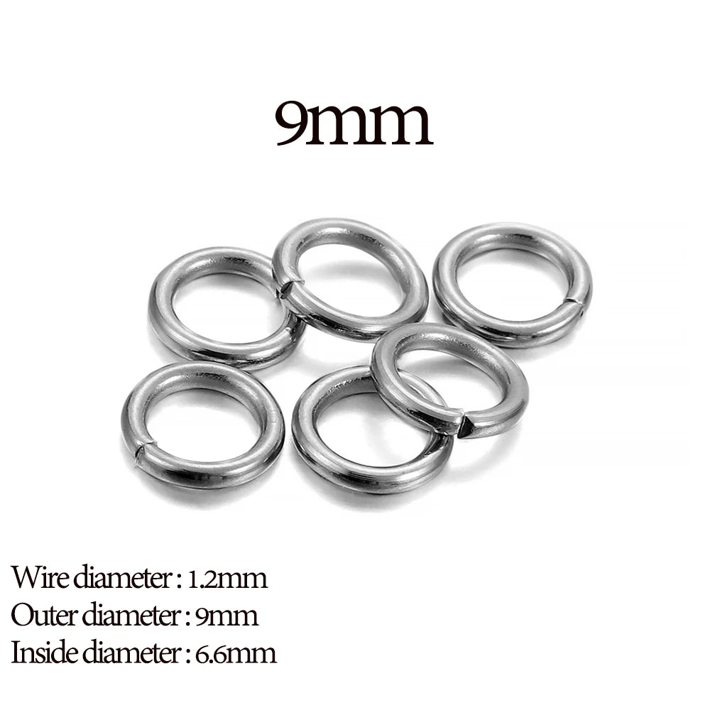 30-200Pcs 3-25mm Stainless Steel Split Ring