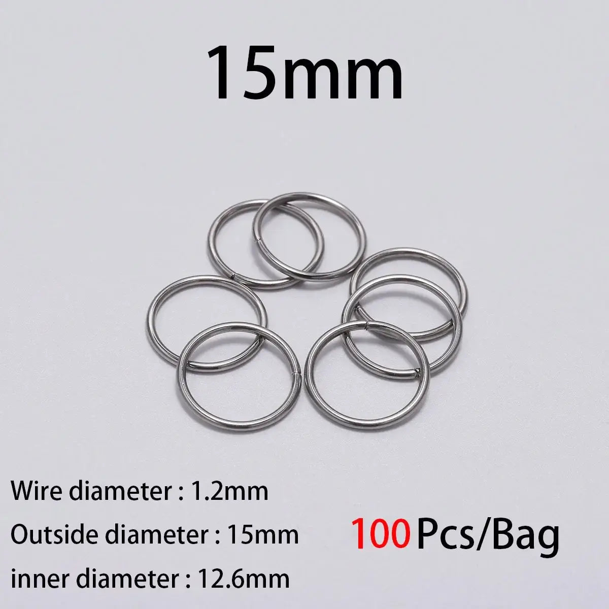 30-200Pcs 3-25mm Stainless Steel Split Ring