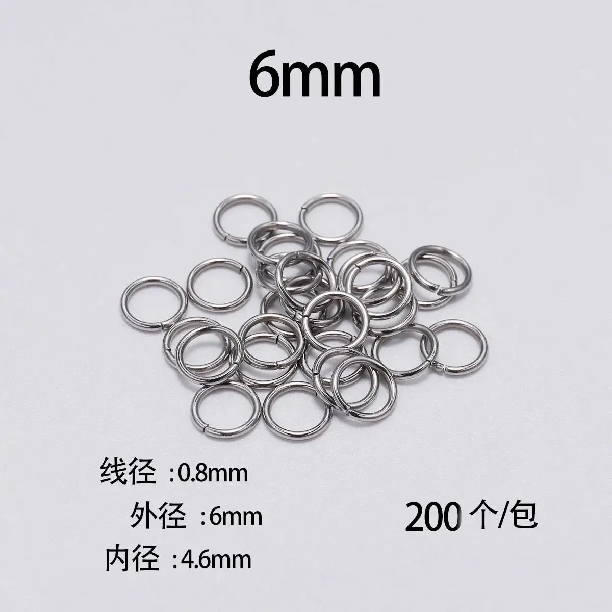 30-200Pcs 3-25mm Stainless Steel Split Ring