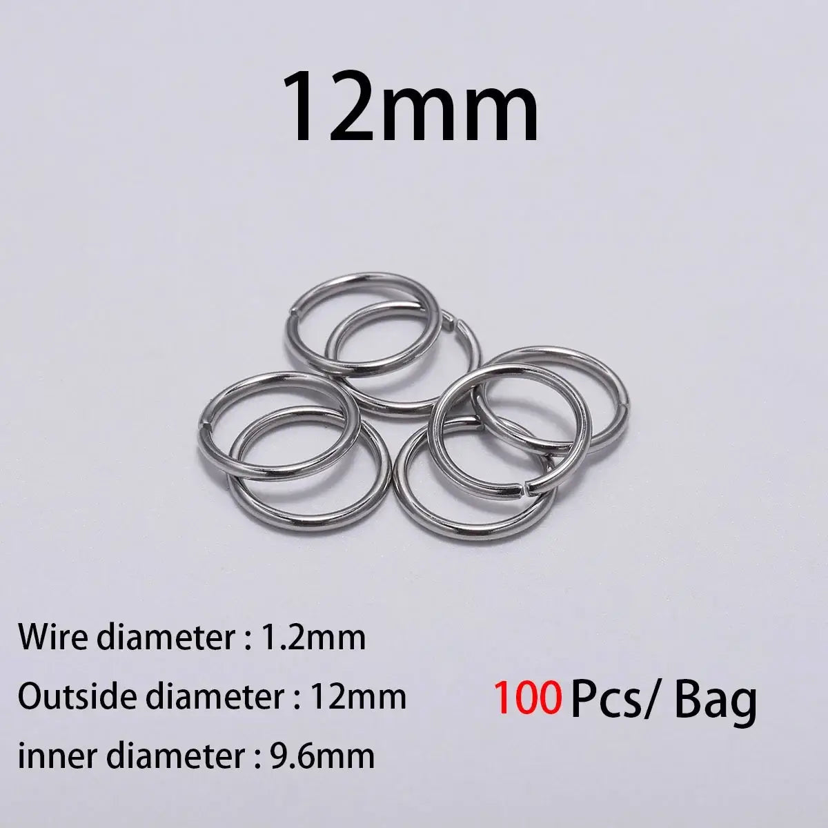 30-200Pcs 3-25mm Stainless Steel Split Ring