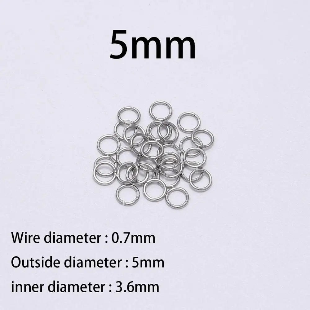 30-200Pcs 3-25mm Stainless Steel Split Ring