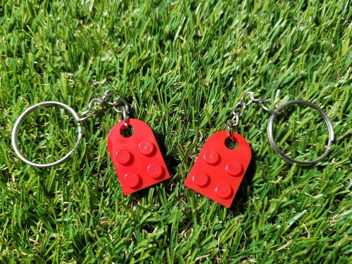 Beckett Lego Love Charms, colorful plastic charms with Lego-inspired heart designs on a white background