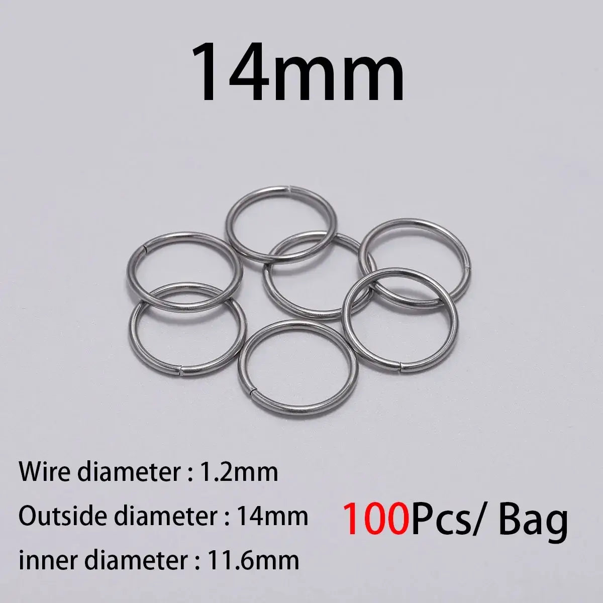 30-200Pcs 3-25mm Stainless Steel Split Ring