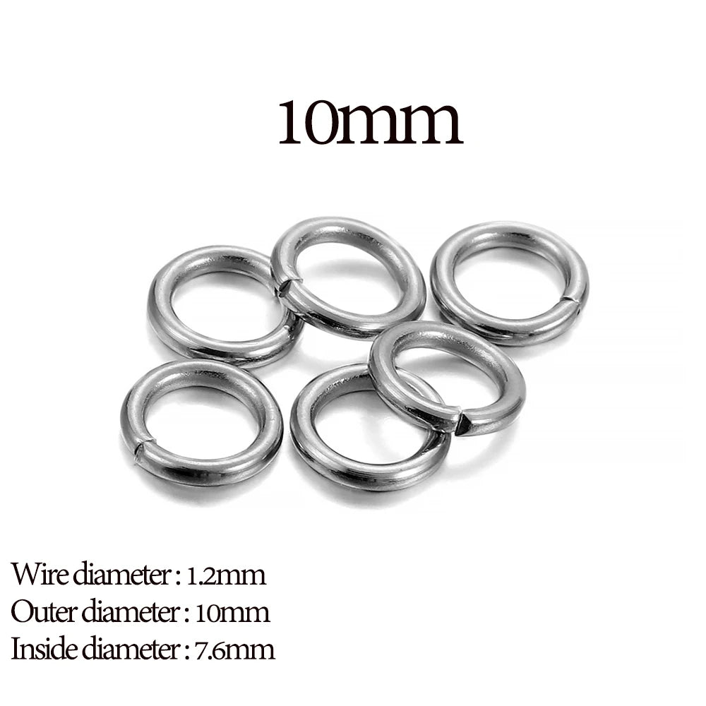 30-200Pcs 3-25mm Stainless Steel Split Ring
