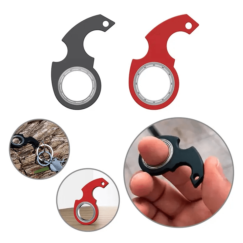 Beckett™ Fidget Keychain with colorful spinning and clicking components for stress relief and portable fidgeting.