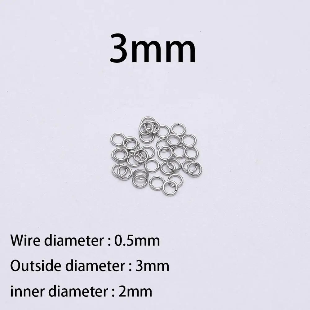30-200Pcs 3-25mm Stainless Steel Split Ring