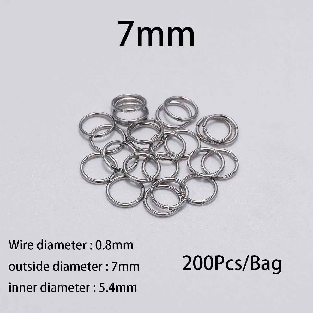 30-200Pcs 3-25mm Stainless Steel Split Ring