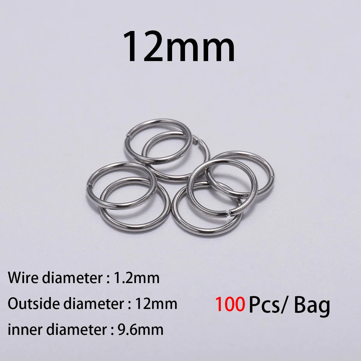 30-200Pcs 3-25mm Stainless Steel Split Ring