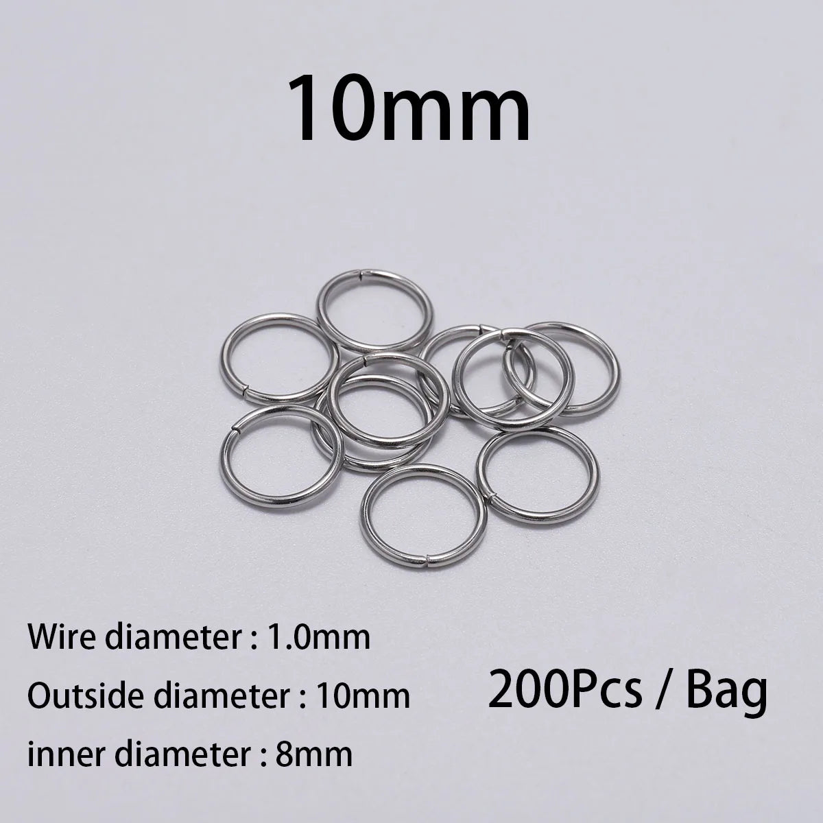 30-200Pcs 3-25mm Stainless Steel Split Ring