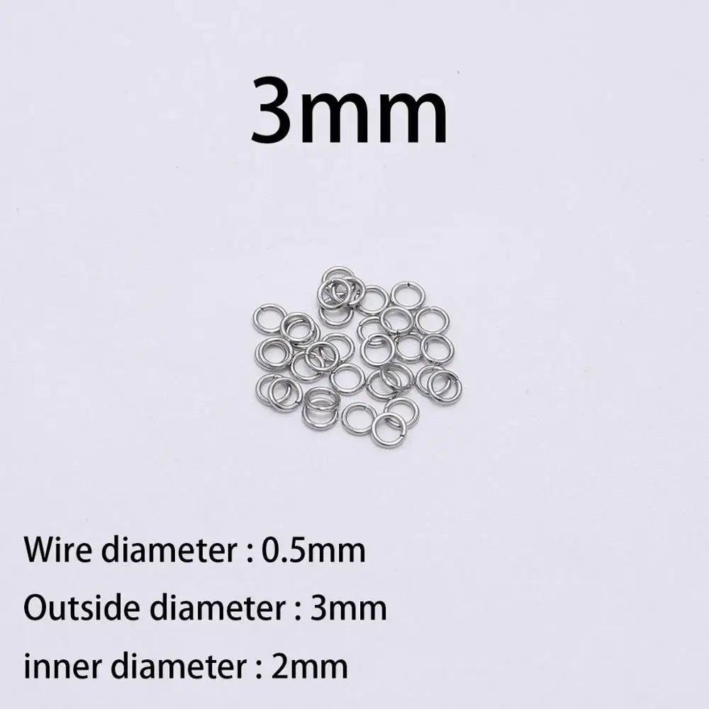 30-200Pcs 3-25mm Stainless Steel Split Ring