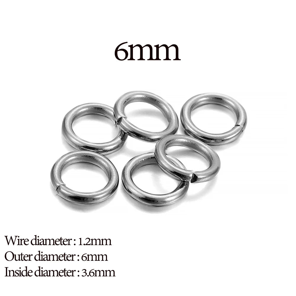 30-200Pcs 3-25mm Stainless Steel Split Ring