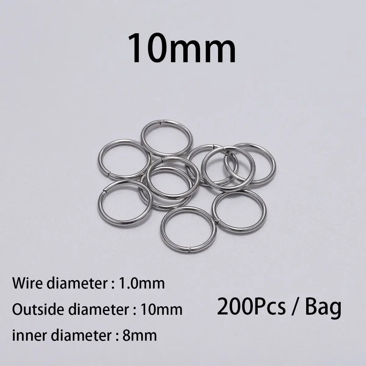 30-200Pcs 3-25mm Stainless Steel Split Ring