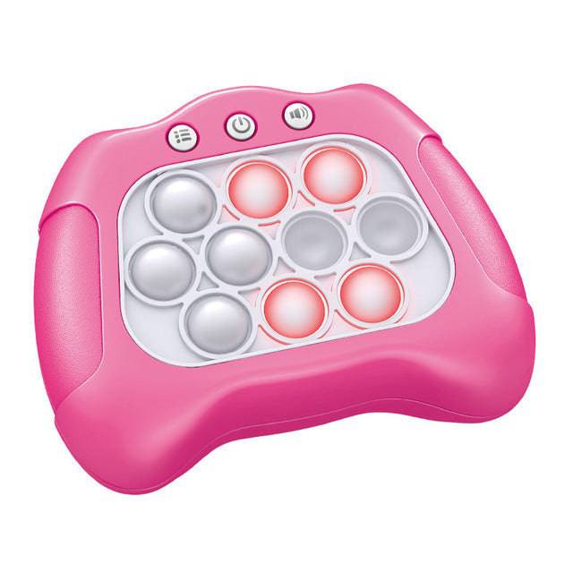 Pink Beckett Push Popper game with colorful bubble popper buttons for stress relief and fun.