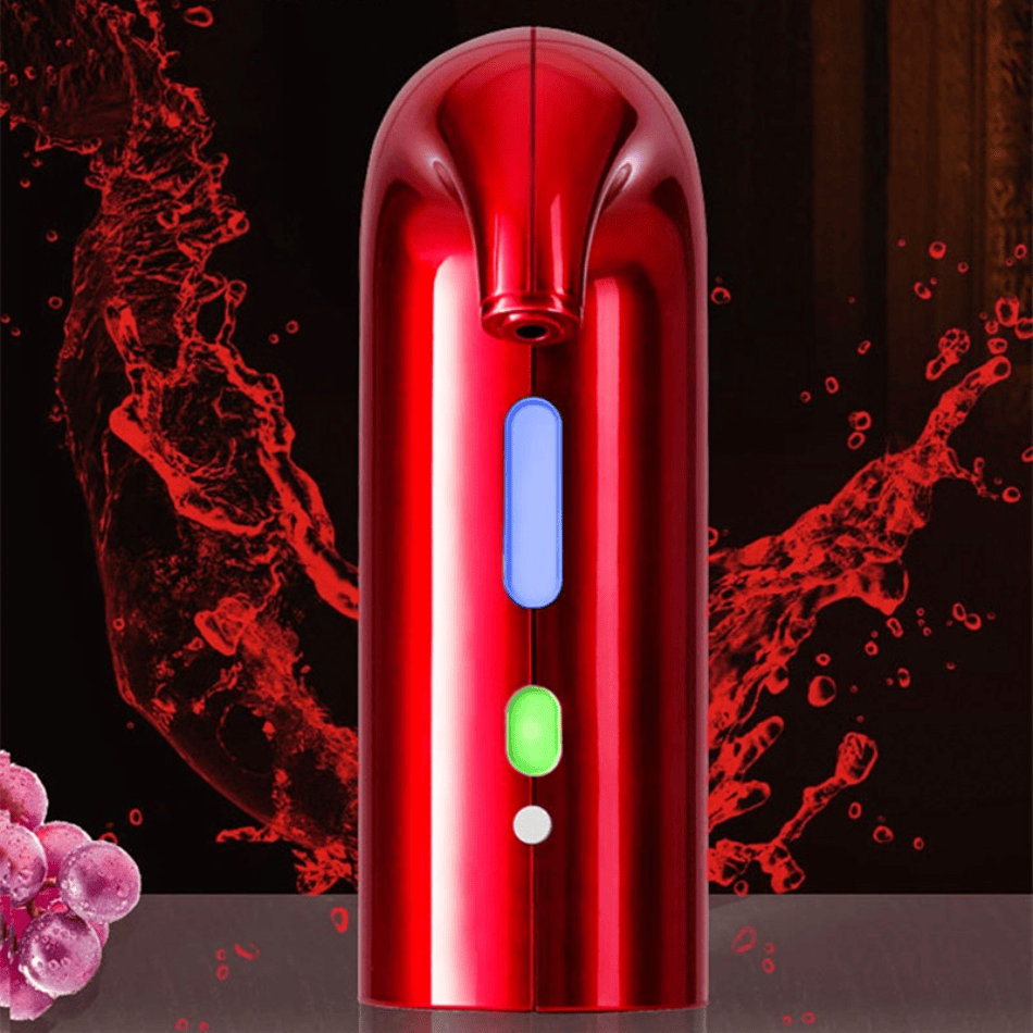 Beckett Brand Name™ wine pump with black and silver design for preserving wine freshness.