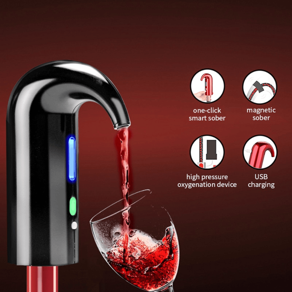 Beckett Brand Name ™ wine pump with easy-to-use hand lever for resealing and preserving wine freshness.