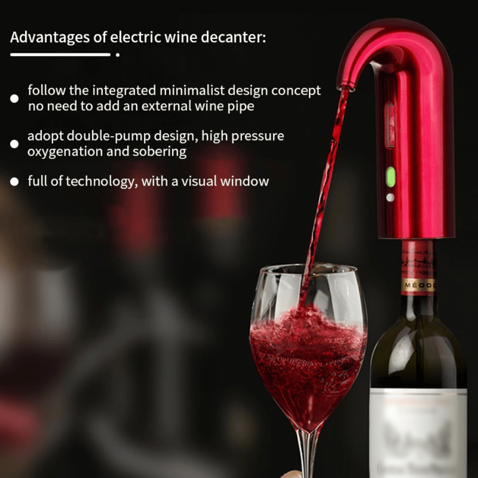 Beckett Brand Name ™ wine pump with black handle and stainless steel body, used for preserving wine freshness.