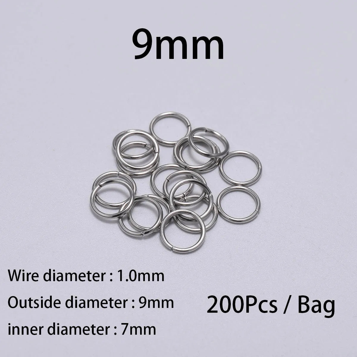 30-200Pcs 3-25mm Stainless Steel Split Ring