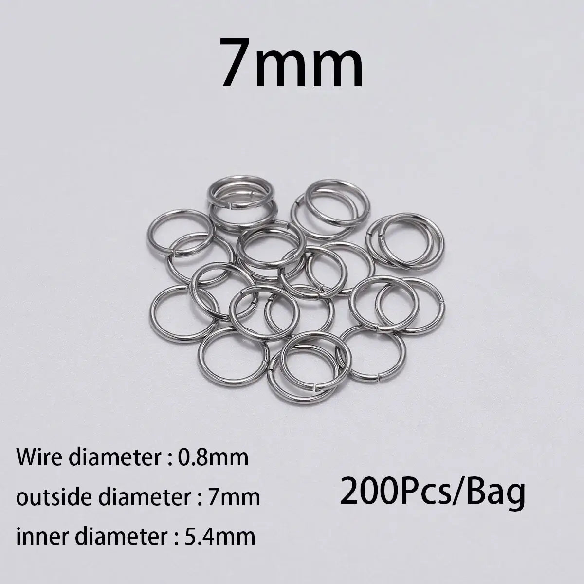 30-200Pcs 3-25mm Stainless Steel Split Ring