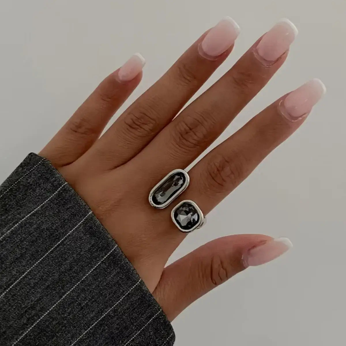 Minimalist Acrylic Rhinestone Open Ring