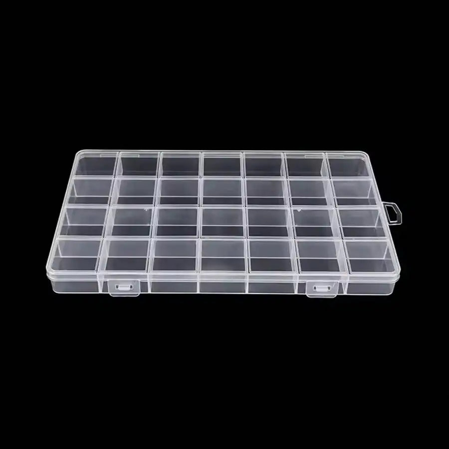 1pc Plastic 28-Grid Jewelry Storage Case
