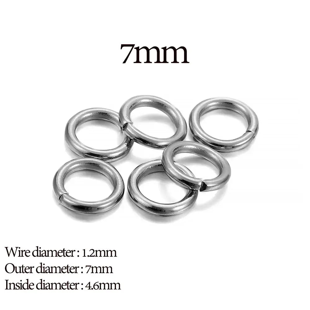30-200Pcs 3-25mm Stainless Steel Split Ring