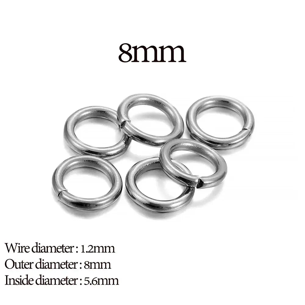 30-200Pcs 3-25mm Stainless Steel Split Ring