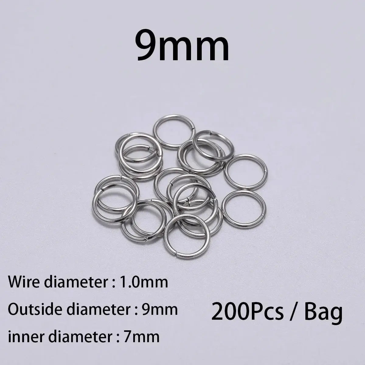 30-200Pcs 3-25mm Stainless Steel Split Ring