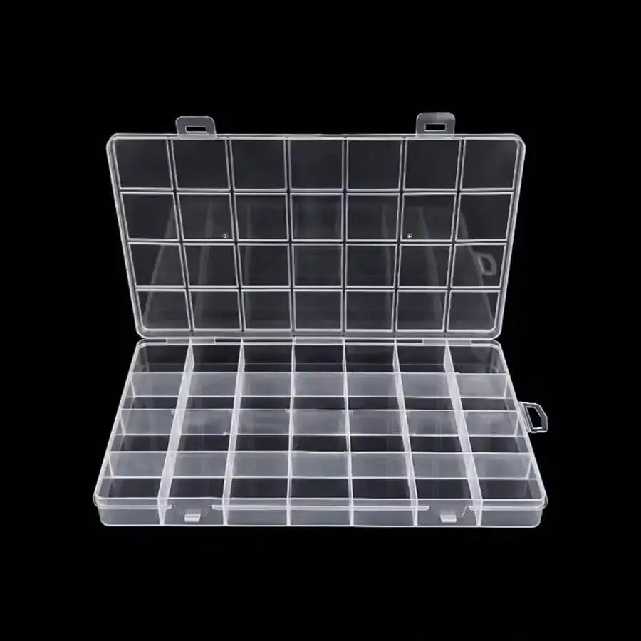 1pc Plastic 28-Grid Jewelry Storage Case