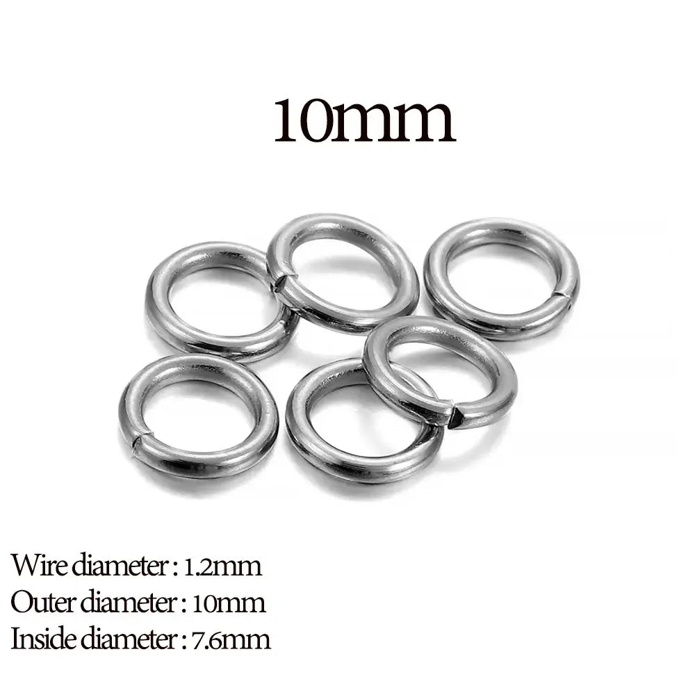 30-200Pcs 3-25mm Stainless Steel Split Ring