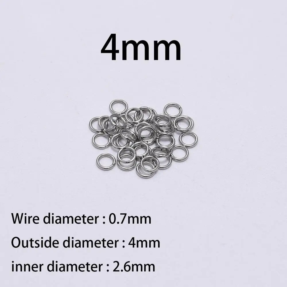 30-200Pcs 3-25mm Stainless Steel Split Ring