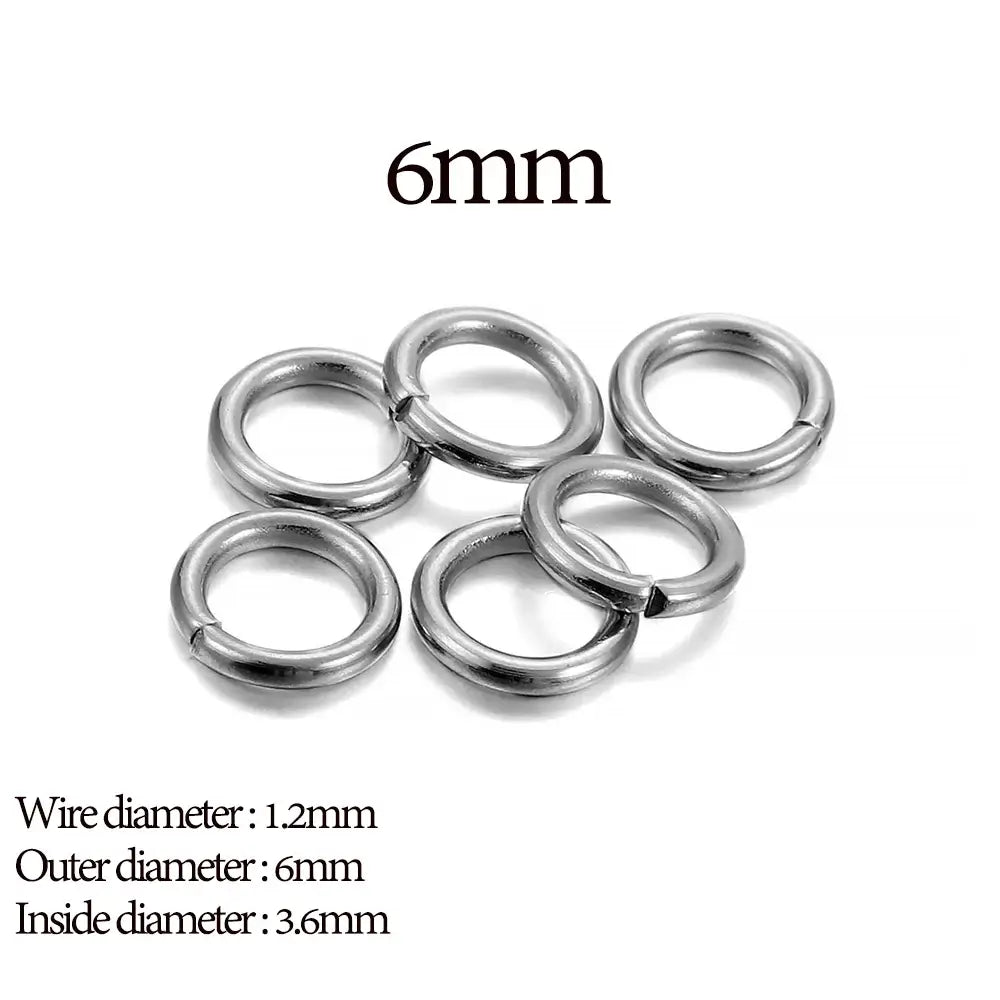 30-200Pcs 3-25mm Stainless Steel Split Ring