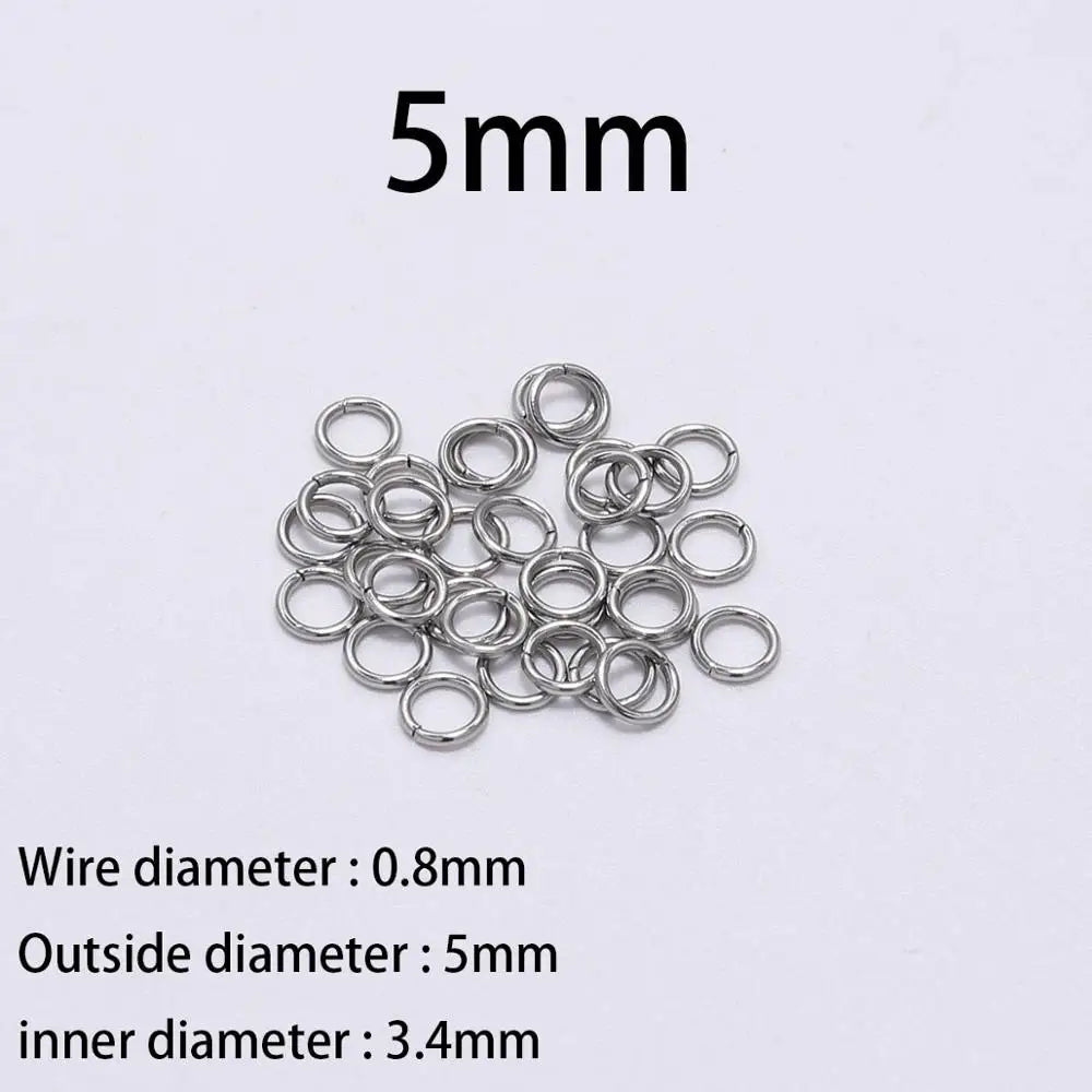 30-200Pcs 3-25mm Stainless Steel Split Ring