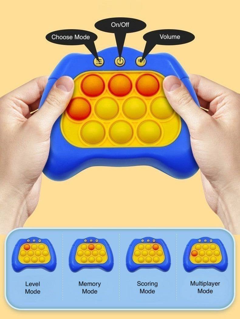 Beckett Push Popper Game with colorful buttons and playful design, perfect for children’s entertainment and hand-eye coordination.